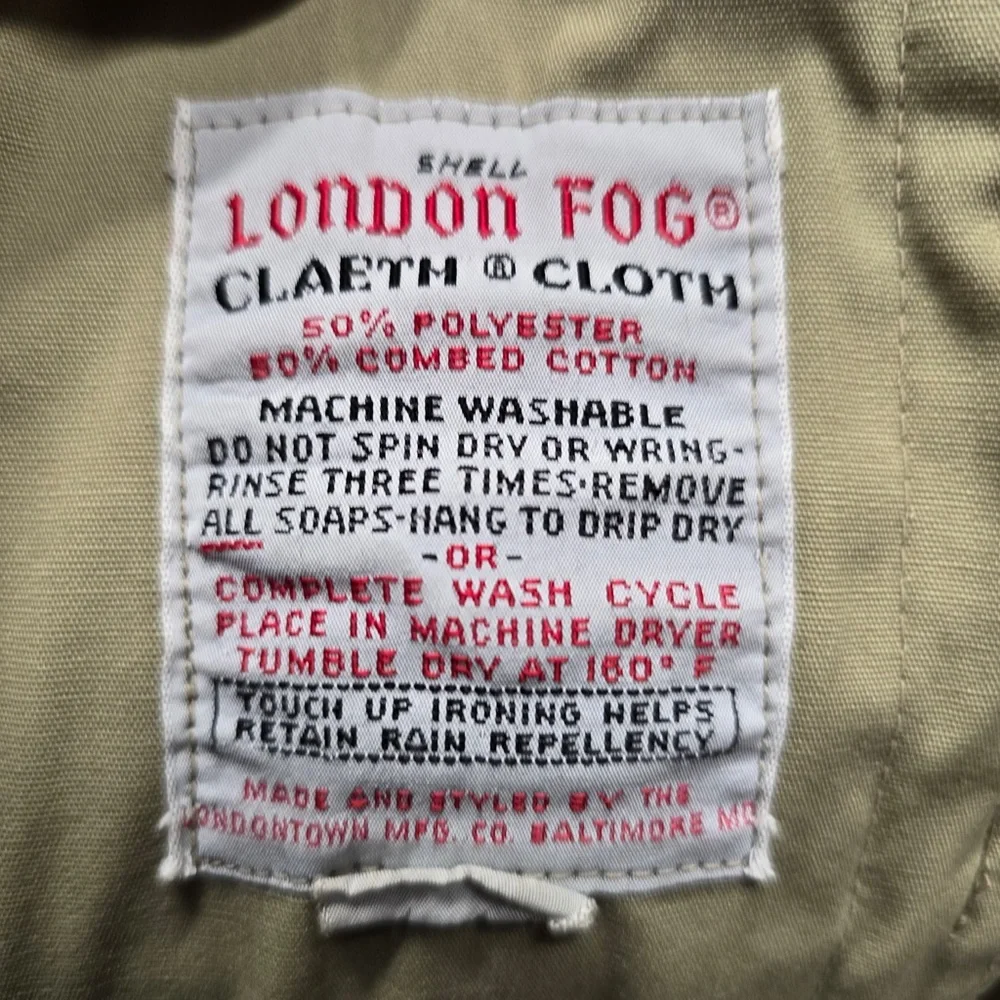 London Fog Maincoats Pile‎ Lined Trench Coat Tan Men’s Vintage Outerwear